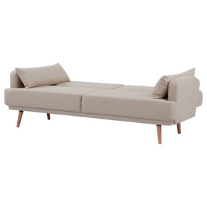 Canapea extensibilă cu trei locuri Atmosphera Jack, 214x86x83 cm, bej