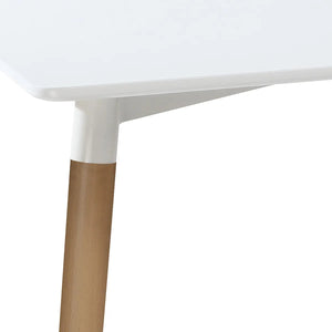 Masă de dining Roka, 150x80 cm, MDF mesteacăn, alb