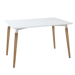 Masă de dining Roka, 150x80 cm, MDF mesteacăn, alb