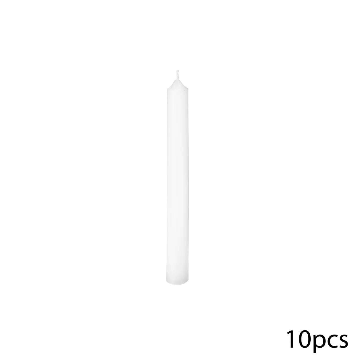 Set lumânări neparfumate Atmosphera Many, 10 lumânări pentru cină, 25 cm, Alb