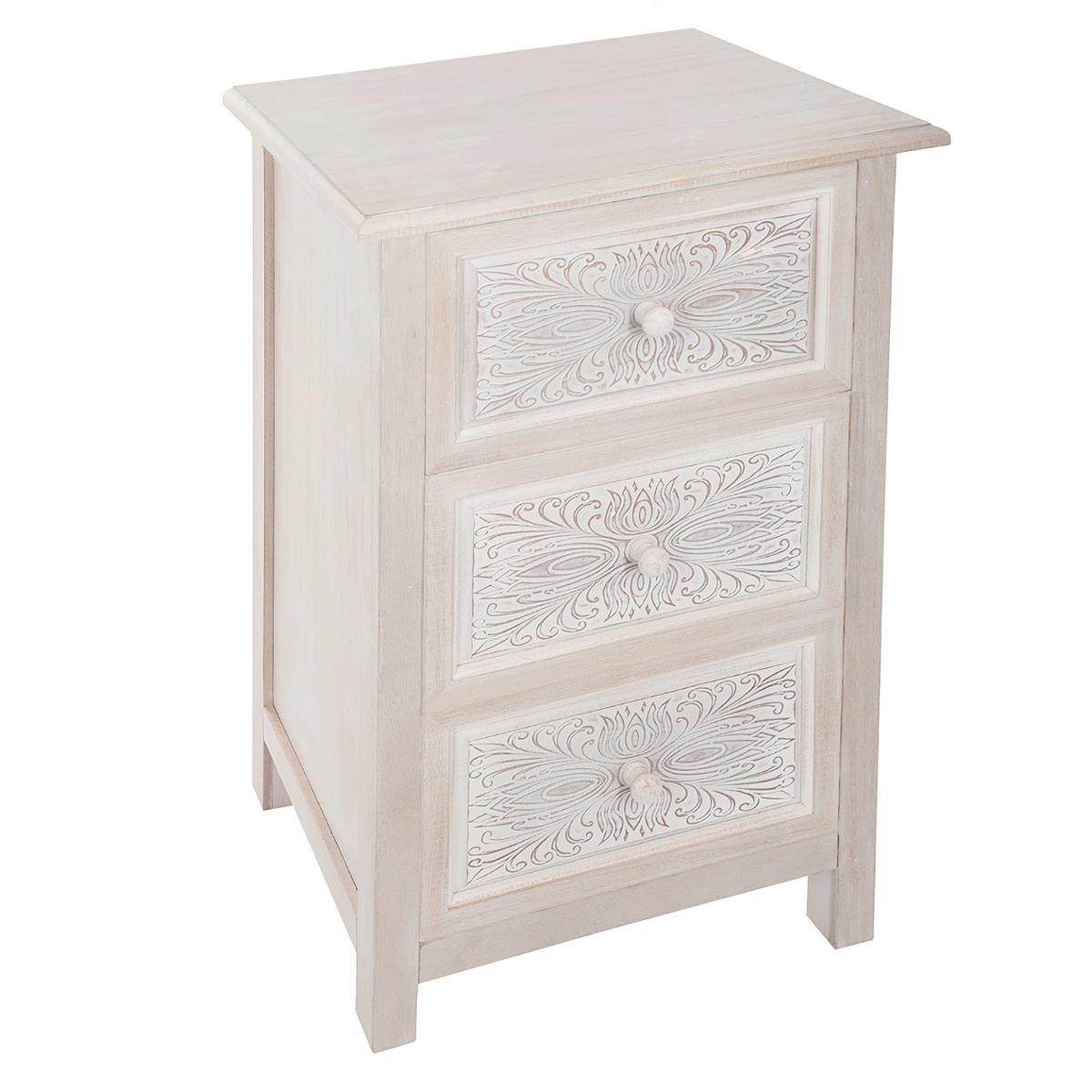 Comodă Atmosphera Hina, 3 sertare, MDF, Alb