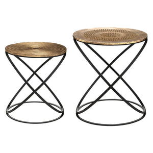 Masă de cafea Atmosphera Etnik, Metal, Cupru, 2 bucăți