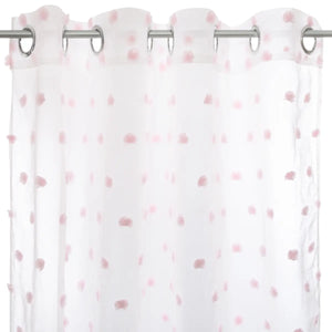 Perdea transparentă pentru copii Atmosphera cu pompoane 140x240cm, roz