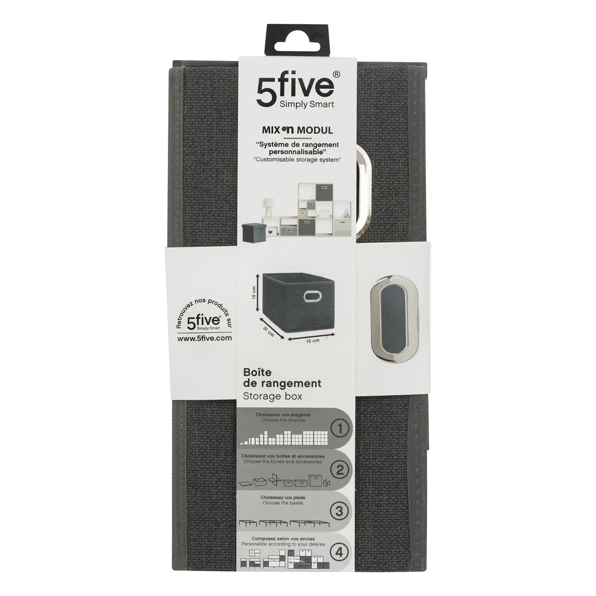 Cutie de depozitare 5five Mix &amp; Modul, Melange, 15x31 cm