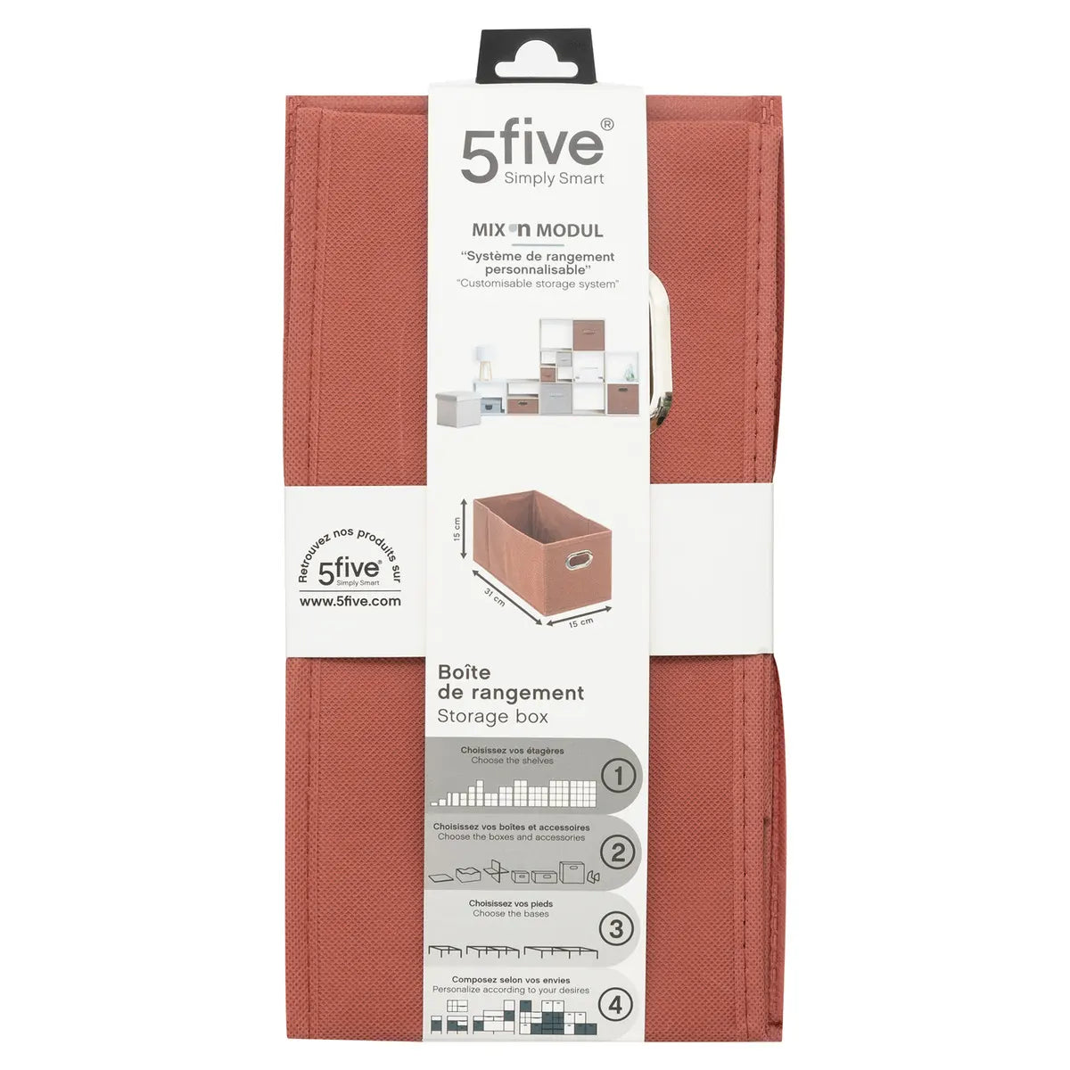 Cutie de depozitare 5five Mix &amp; Modul, Melange, 15x31 cm