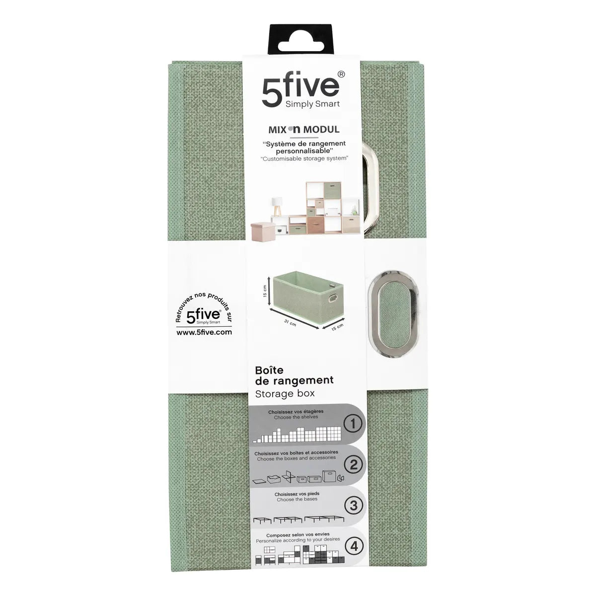 Cutie de depozitare 5five Mix &amp; Modul, Melange, 15x31 cm