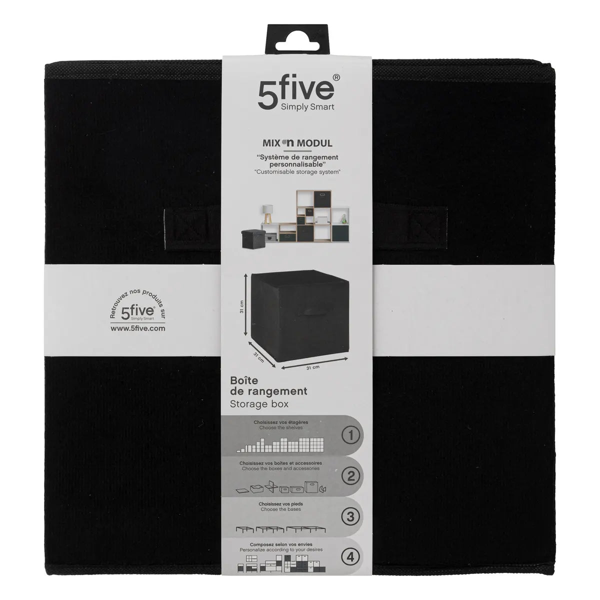 Cutie de depozitare 5five Mix &amp; Modul, Catifea, 31x31 cm