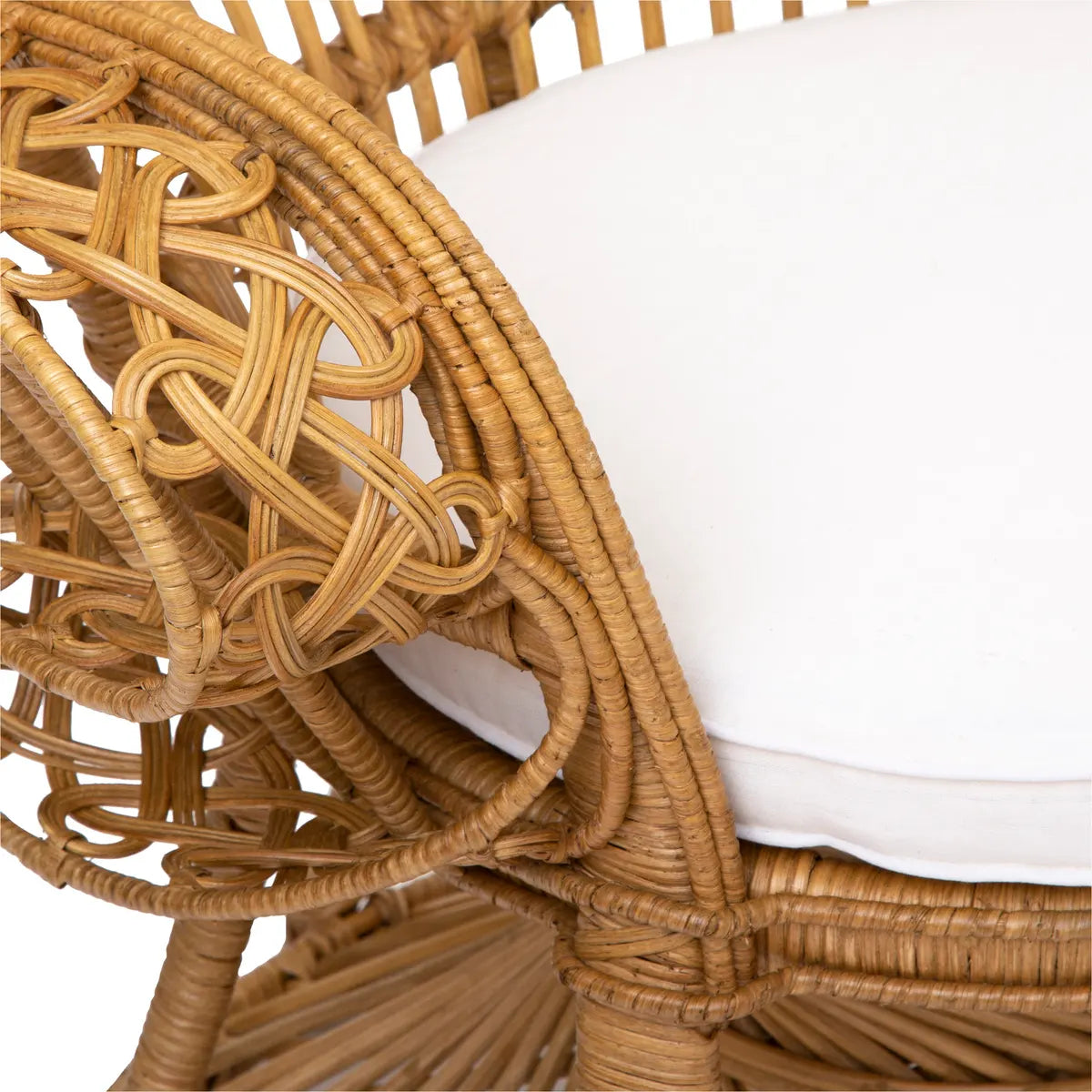 Atmosfera fotoliu Takta, Rattan, Alb