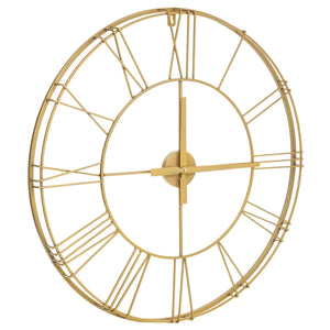 Ceas de perete Atmosphera Phil, Vintage, Ø70 cm, Metal auriu
