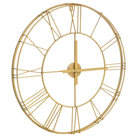 Ceas de perete Atmosphera Phil, Vintage, Ø70 cm, Metal auriu