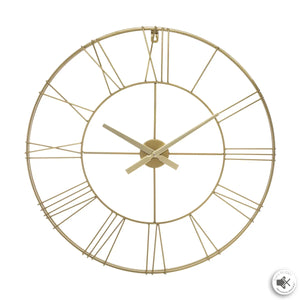 Ceas de perete Atmosphera Phil, Vintage, Ø70 cm, Metal auriu