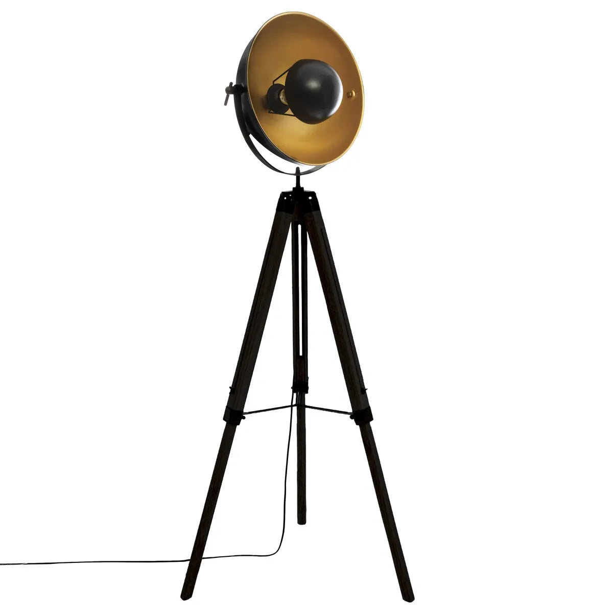 Lampion atmosphera Lahti, Metal și lemn, Negru, 156,5 cm