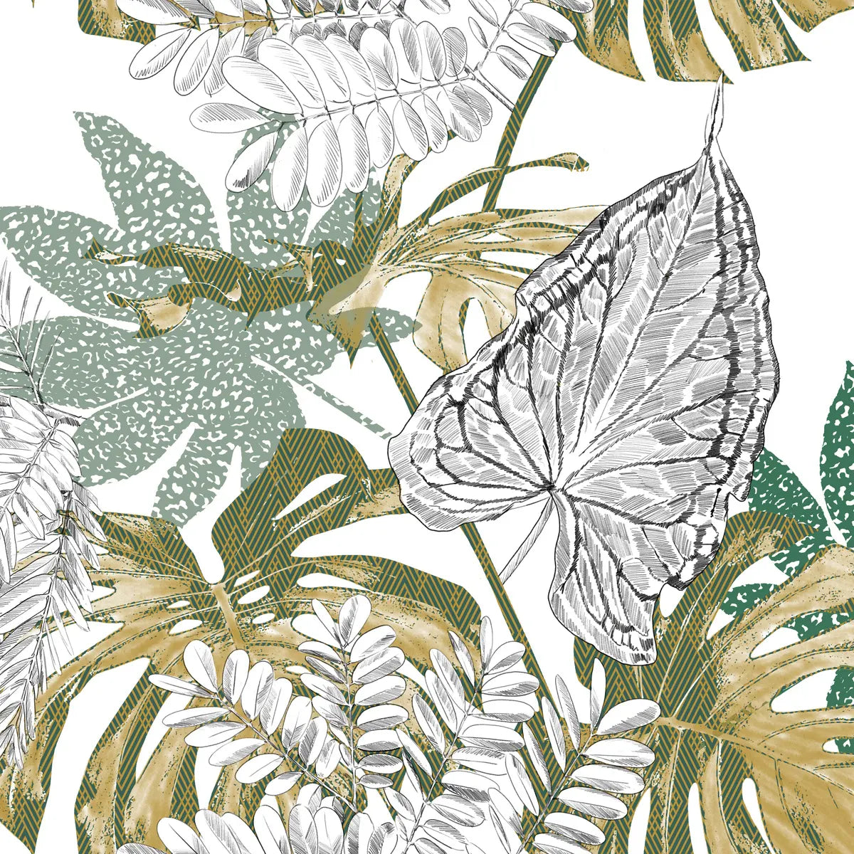 Lenjerie de pat Atmosphera Monstera, bumbac, 240x220 cm