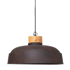 Lampă suspendată Atmosphera Prao, 57 cm, Metal gri, Lemn