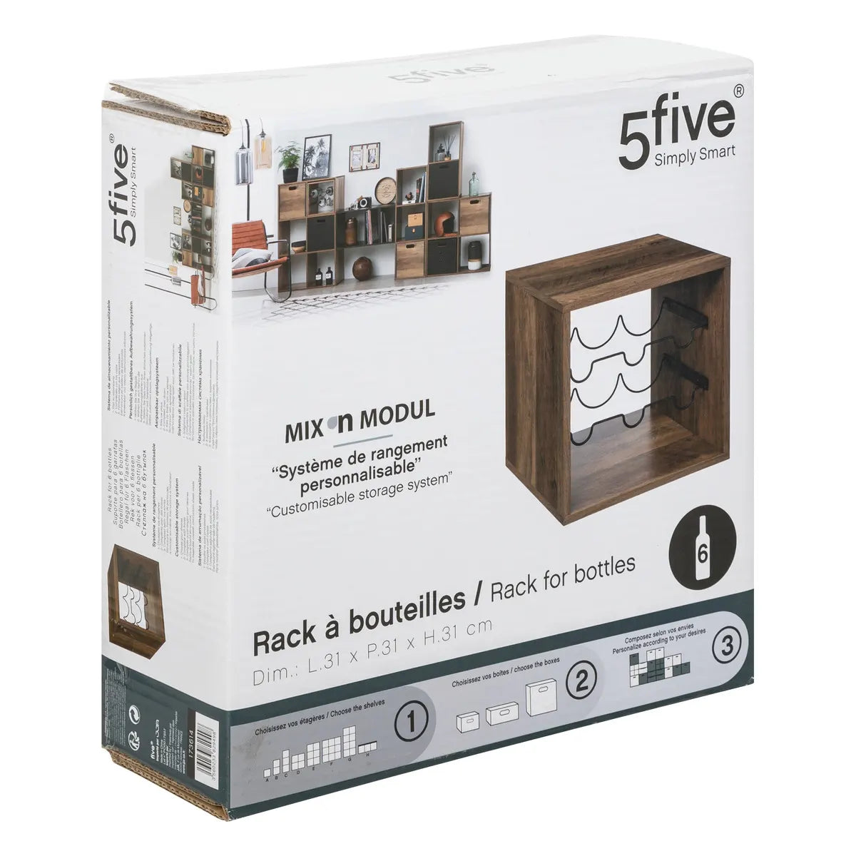 Suport vin 5five Mix &amp; Modul Industrial, 31x31 cm