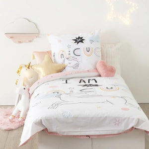 Lenjerie de pat reversibilă pentru copii Atmosphera Unicorn, 140x200 cm, bumbac