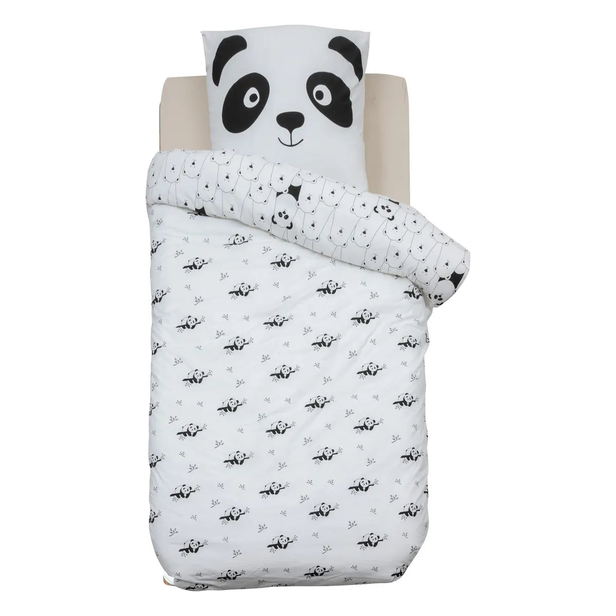 Lenjerie de pat reversibilă pentru copii Atmosphera Panda, 140x200 cm, bumbac