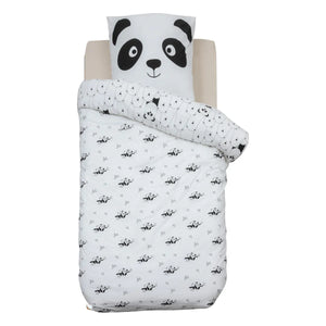 Lenjerie de pat reversibilă pentru copii Atmosphera Panda, 140x200 cm, bumbac