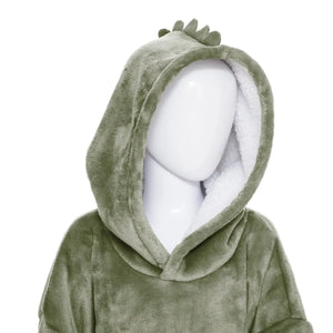 Pătură pentru copii cu glugă Atmosphera Dino, Verde