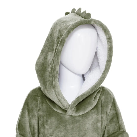 Pătură pentru copii cu glugă Atmosphera Dino, Verde