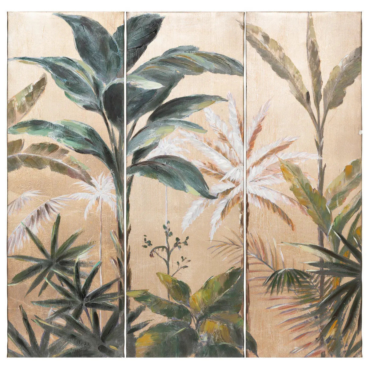 Pictură Atmosferă Triptic, Pânză pictată 90x90 cm, Efect aluminiu