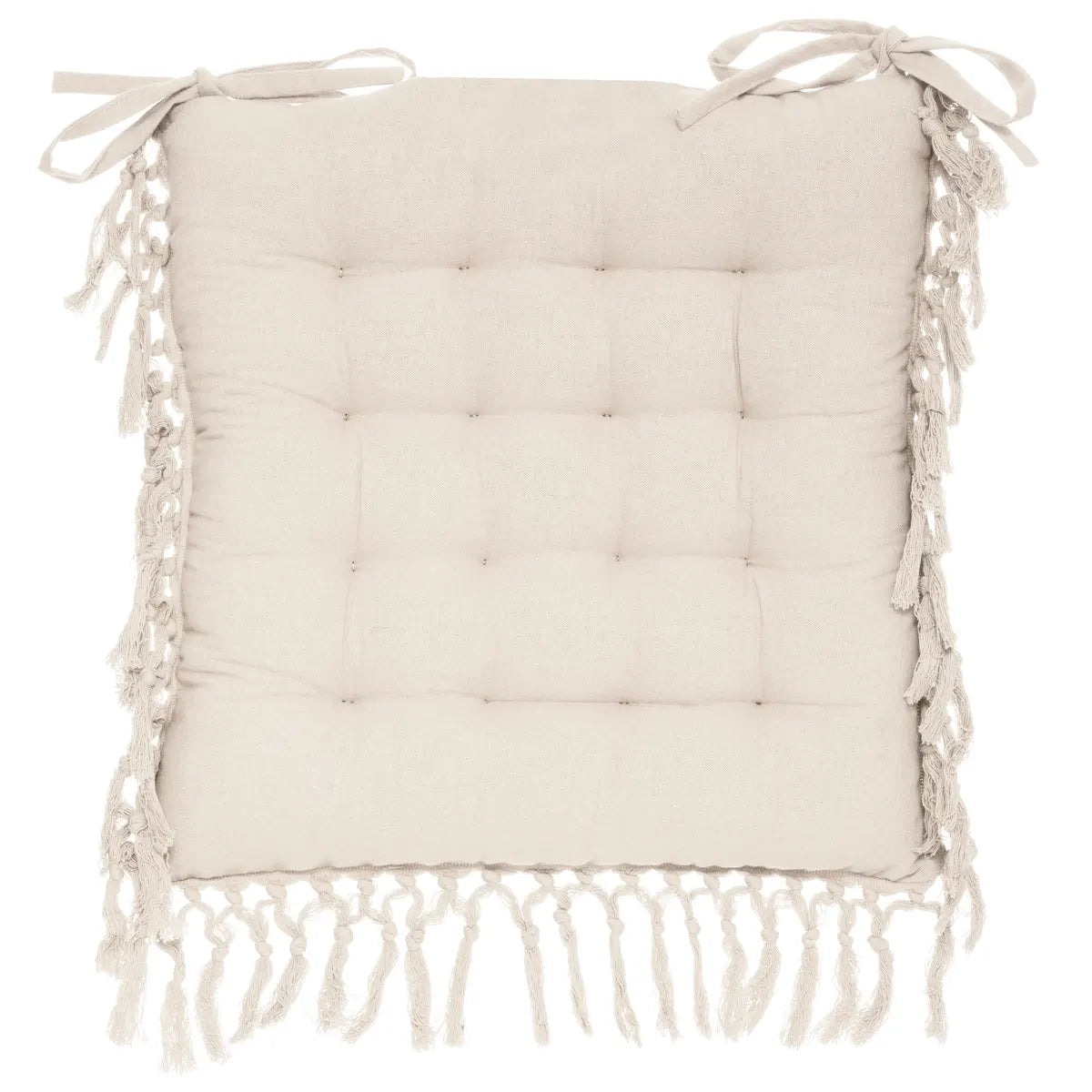 Pernă de scaun Atmosphera Macrame, 40x40 cm, Ivory