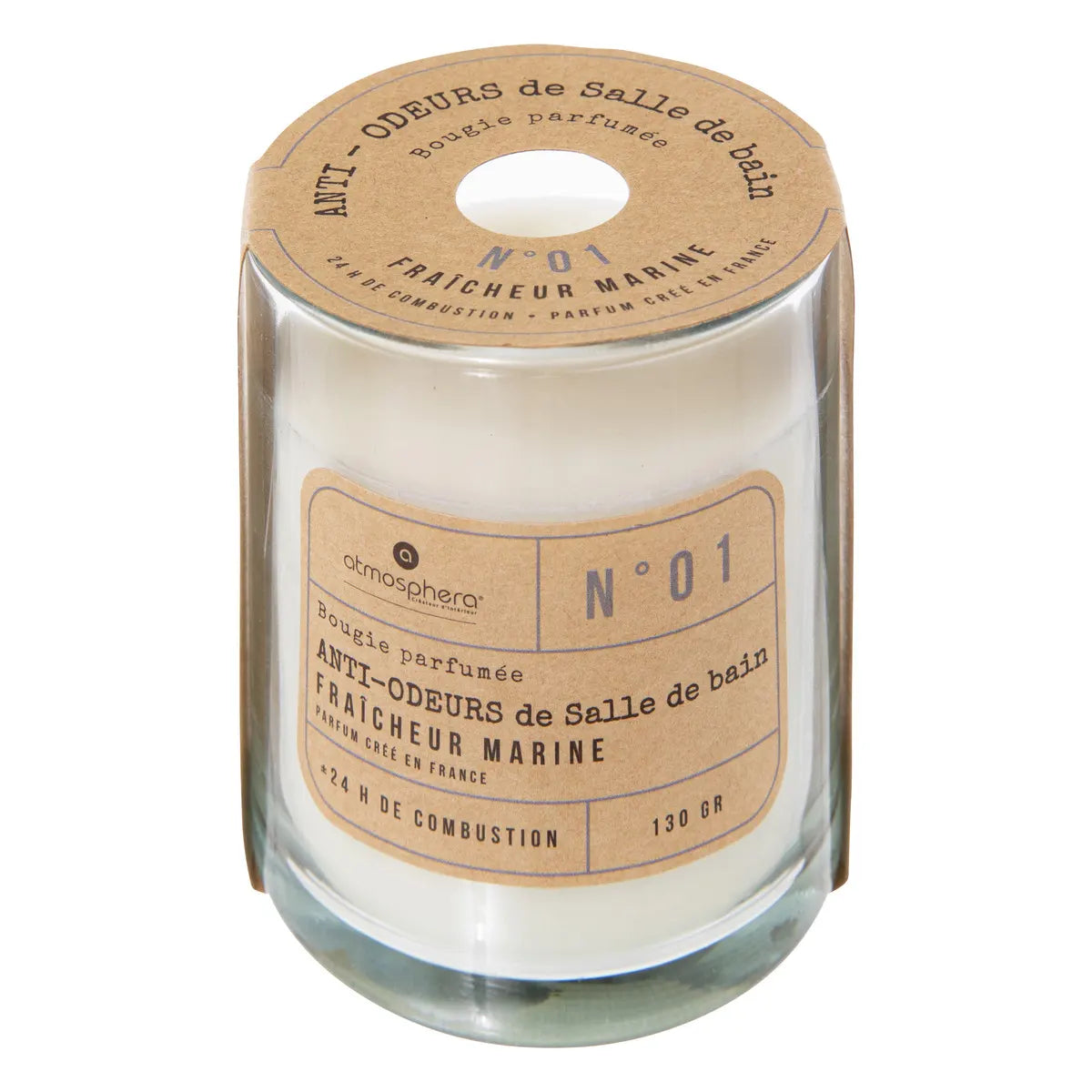 Lumânare parfumată Atmosphera anti-miros, sticlă, 130 g