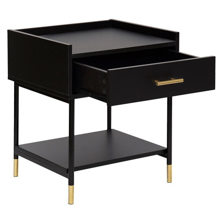Noptieră Atmosphera Tedy, 53 cm, Negru