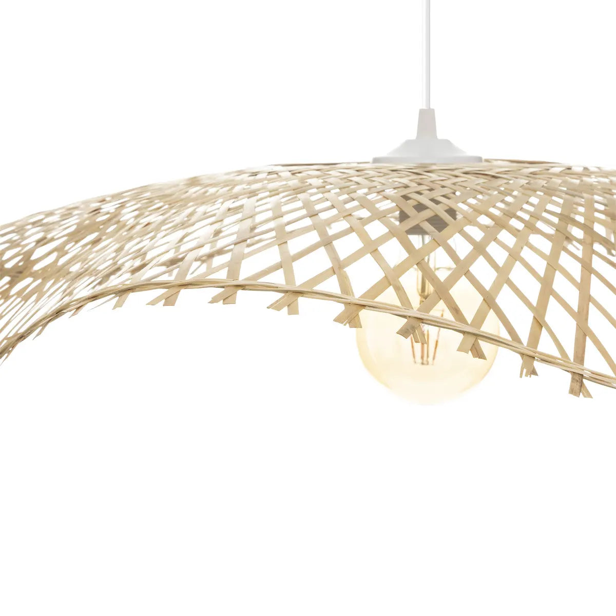 Lampă suspendată Atmosphere Tess, 75 cm, bambus