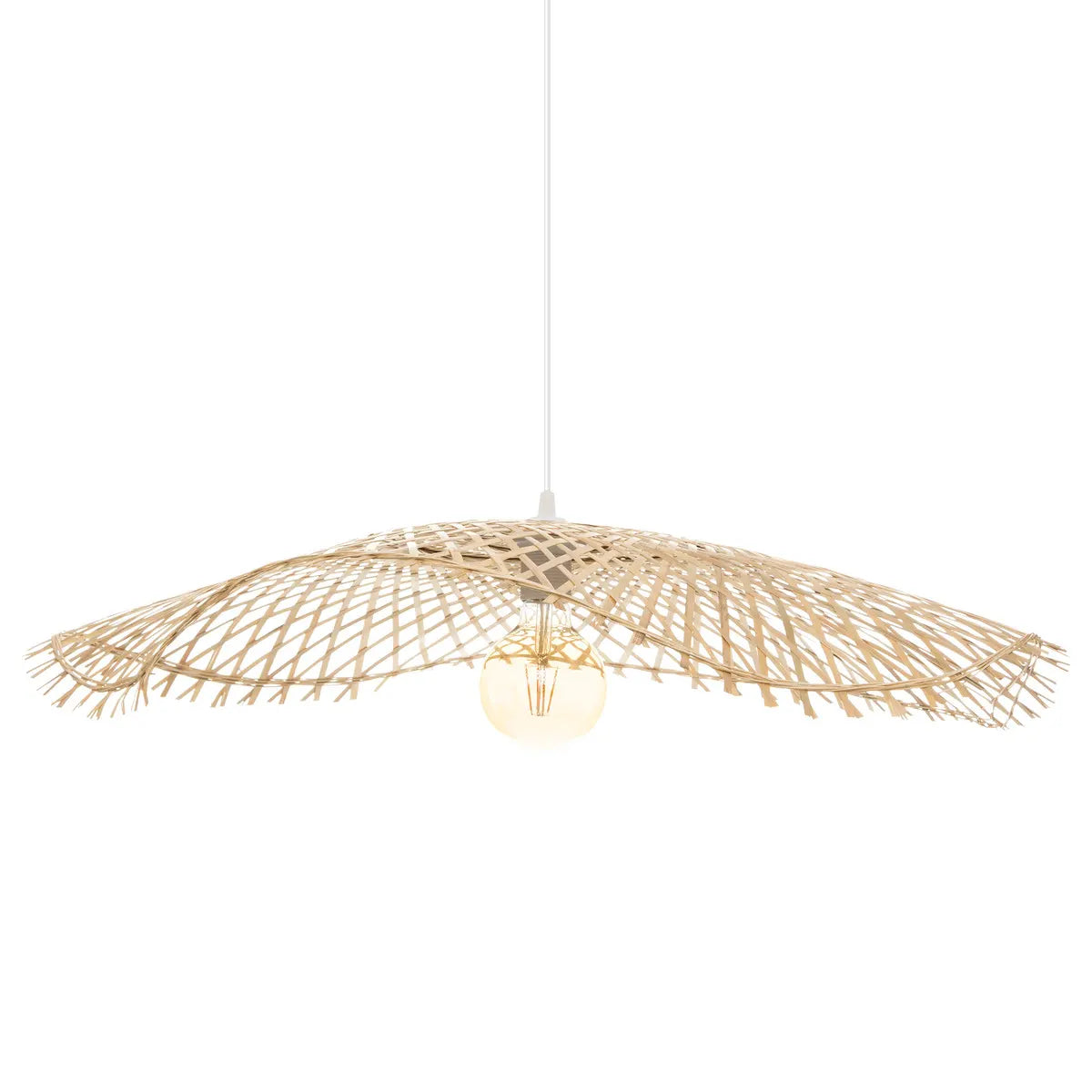 Lampă suspendată Atmosphere Tess, 75 cm, bambus