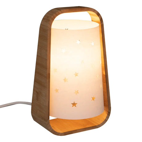 Lampă de noapte pentru copii cu atmosferă de stele, bambus, 27 cm