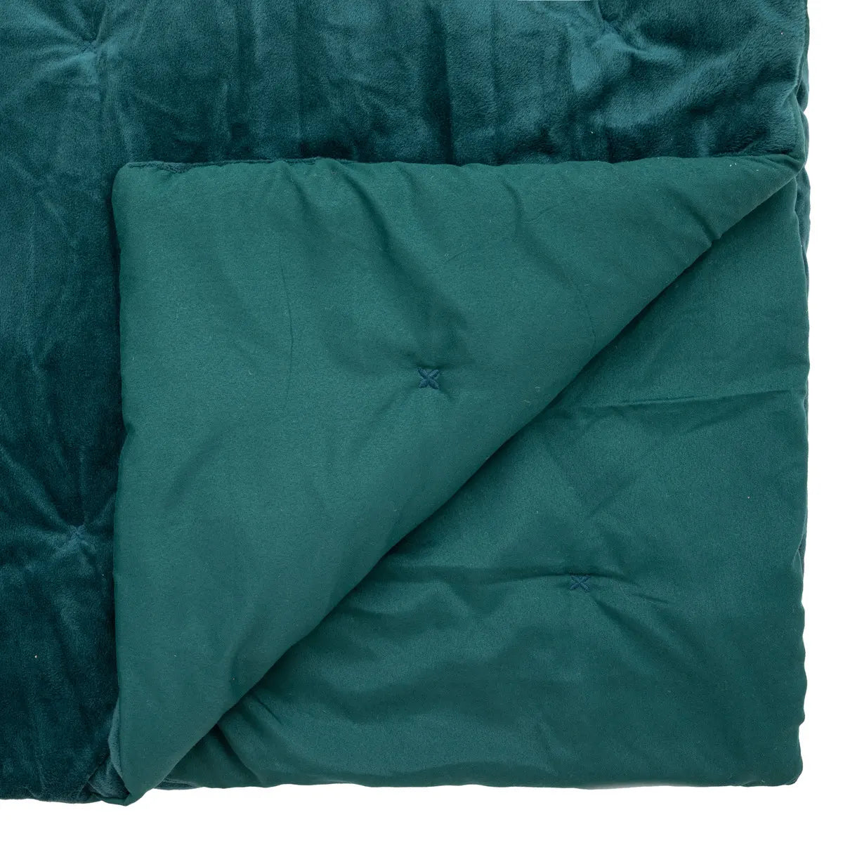 Șezlong Atmosphera Jiling, Velur, 240x260 cm, Albastru/Verde