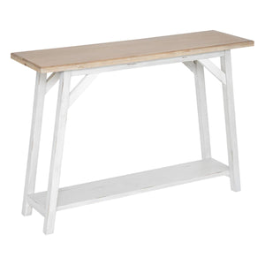 Masă consolă Atmosphera Olbia, 120 cm, MDF, Salcâm, Alb