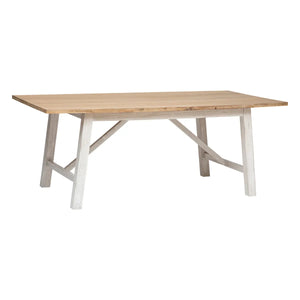 Masă de dining Olbia, 200x100 cm, MDF, blat din lemn de salcâm