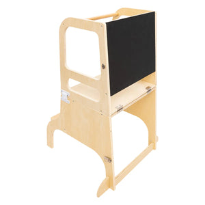 Masă-turn educațională Montessori 3 în 1 Atmosphera Alba, Lemn