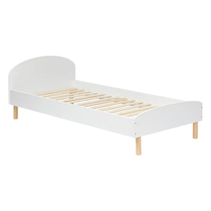 Pat pentru copii cu cadru de saltea Atmosphera Kima Sweetie, alb, MDF, 90x190 cm