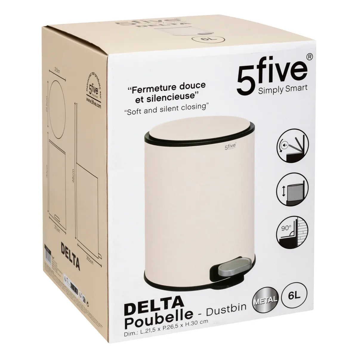 Coș 5five Delta, Metal, 6 L
