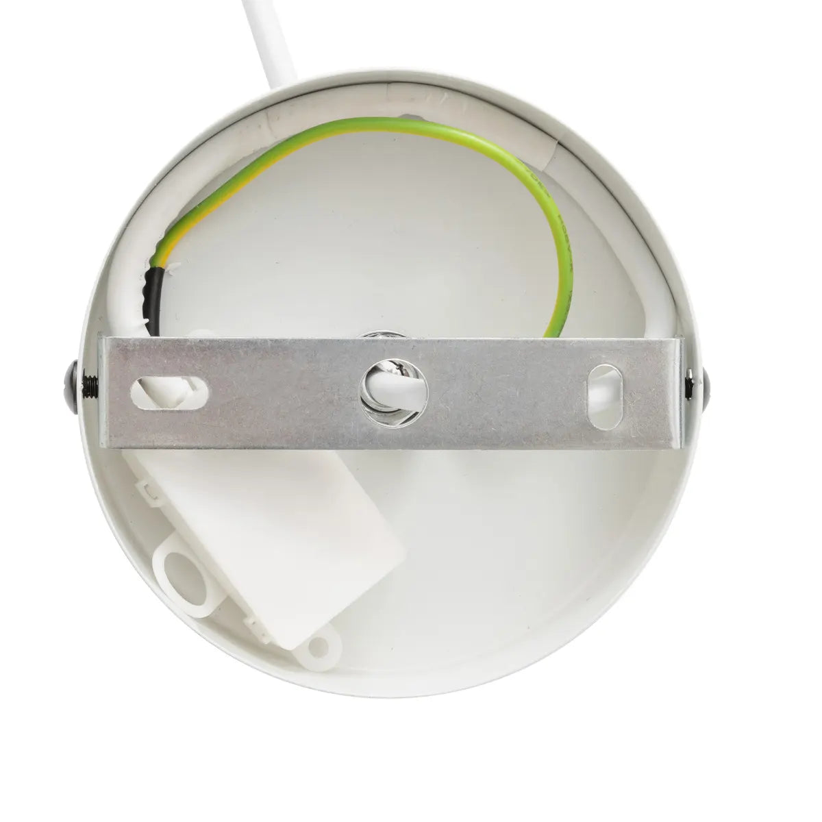 Lampă suspendată Atmosphera Tobie, 37 cm, bumbac alb