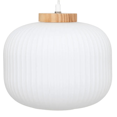 Lampă suspendată Atmosphera Travis, 25 cm, Sticlă, Alb