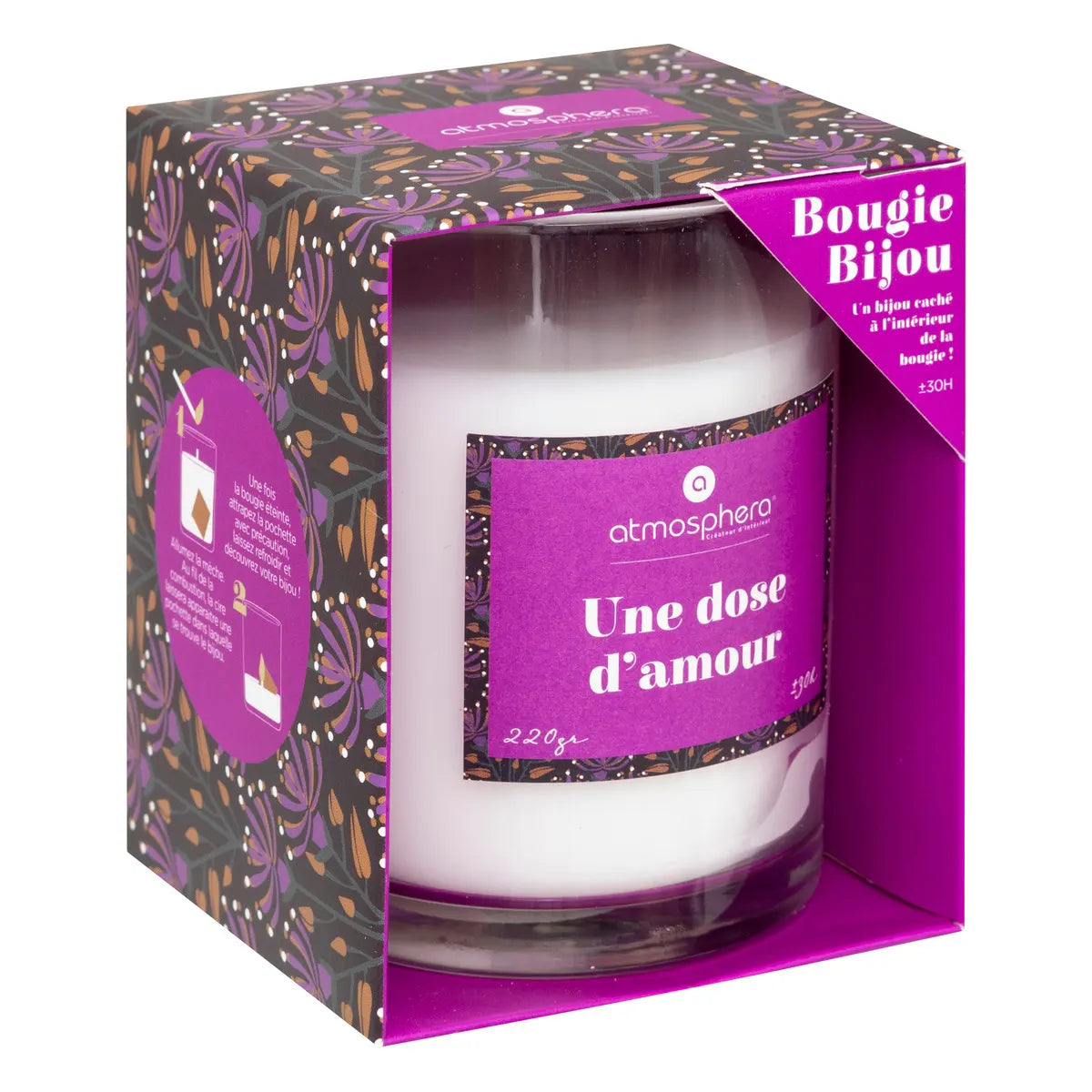 Lumânare parfumată Atmosphera Mily, Sticlă, 220 g