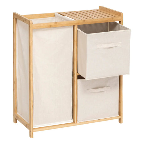 Raft 5five Tidy Box, cu 1 coș de rufe și 2 coșuri de depozitare, bambus