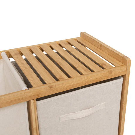 Raft 5five Tidy Box, cu 1 coș de rufe și 2 coșuri de depozitare, bambus