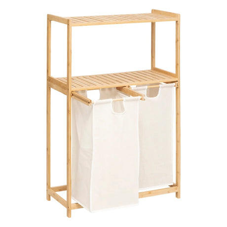 Raft 5five Tidy Box, cu 2 coșuri de rufe, bambus