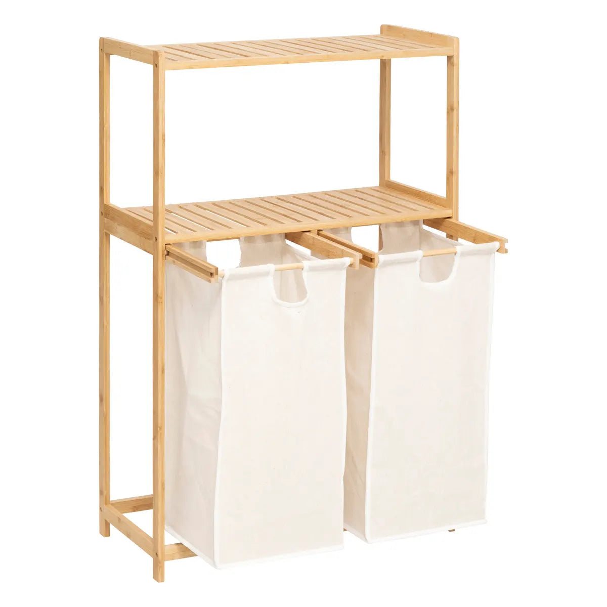 Етажерка 5five Tidy Box, С 2 коша за пране, Бамбук