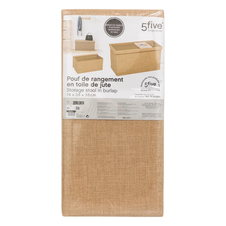 Puf dublu pliabil 5five Mix &amp; Modul, material textil cu efect de iută