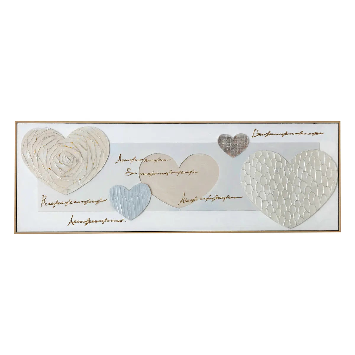 Decorațiune de perete Atmosphera 3D Jamie, Inimi 152x52 cm, Lemn