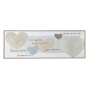 Decorațiune de perete Atmosphera 3D Jamie, Inimi 152x52 cm, Lemn