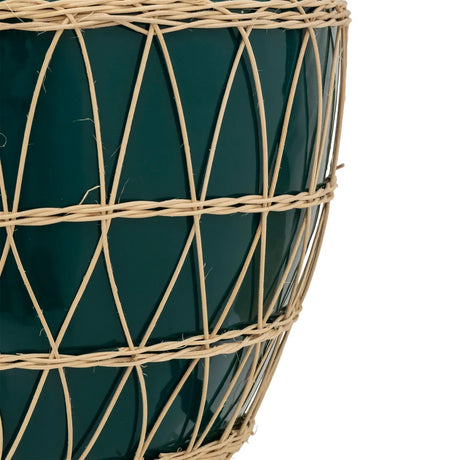 Vază Atmosphere Yucatan, ceramică, ratan, 33 cm