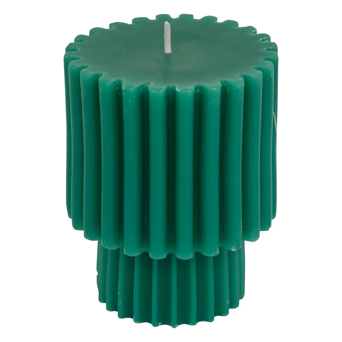 Lumânare neparfumată Atmosphera Flow Verde, Rotundă, H11