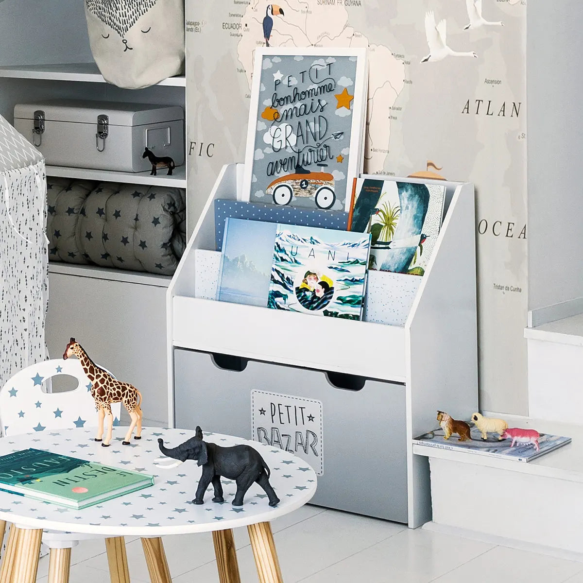 Bazar, MDF, 70 cm, cu atmosferă de bibliotecă pentru copii